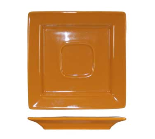 ITI 5 7/8" Square Elite Harvest™ Saucer - Porcelain, Butternut (EL-2-BN)-cityfoodequipment.com