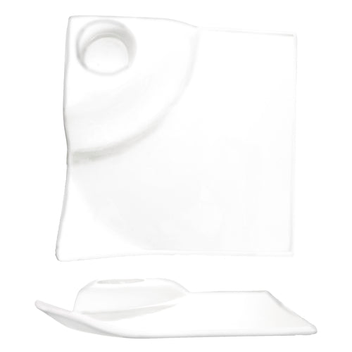 ITI 8" Square Elite™ Party Plate - Porcelain, Bright White (EL-800)-cityfoodequipment.com