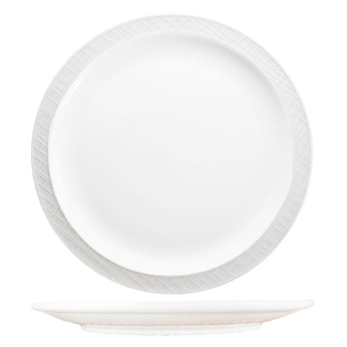 ITI 10 3/8" Round Dresden™ Plate - Porcelain, Bright White (DRN-16)-cityfoodequipment.com