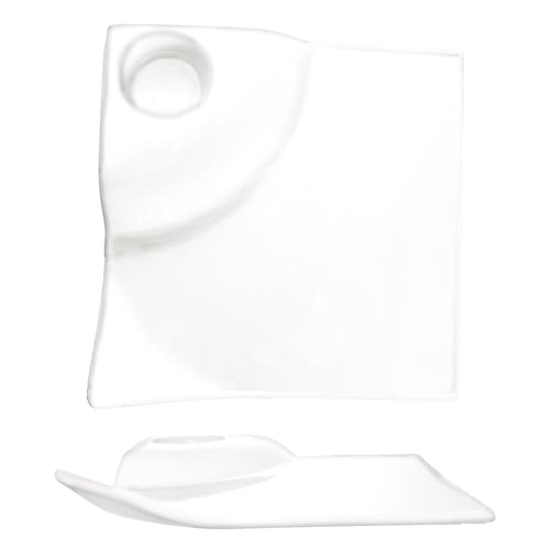 ITI 10" Square Elite™ Party Plate - Porcelain, Bright White (EL-1000)-cityfoodequipment.com