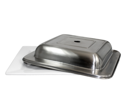 ITI 11 3/4" Square Holloware Plate Cover - Stainless Steel (ISS-EL10-PC)-cityfoodequipment.com