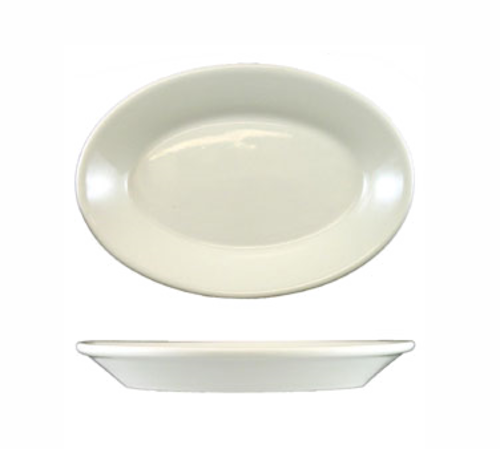 ITI 8 1/4" x 5 7/8" Oval Roma™ Platter - Ceramic, American White (RO-47)-cityfoodequipment.com