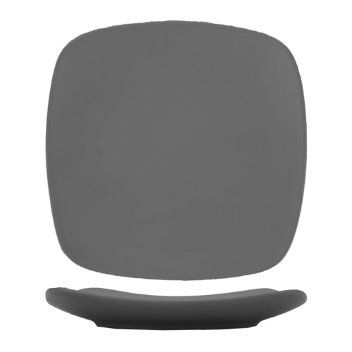 ITI 11 5/8" Square Quad™ Plate - Porcelain, Matte Gray (QP-20-MG)-cityfoodequipment.com