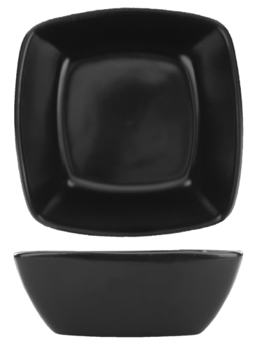 ITI 18 oz Square Quad™ Bowl - Porcelain, Matte Black (QP-32-MB)-cityfoodequipment.com