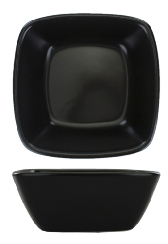 ITI 2 oz Square Quad™ Sauce Dish - Porcelain, Matte Black (QP-30-MB)-cityfoodequipment.com