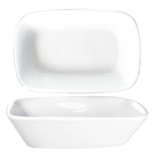 ITI 10 oz Rectangular Quad™ Dish - Porcelain, European White (QP-64)-cityfoodequipment.com
