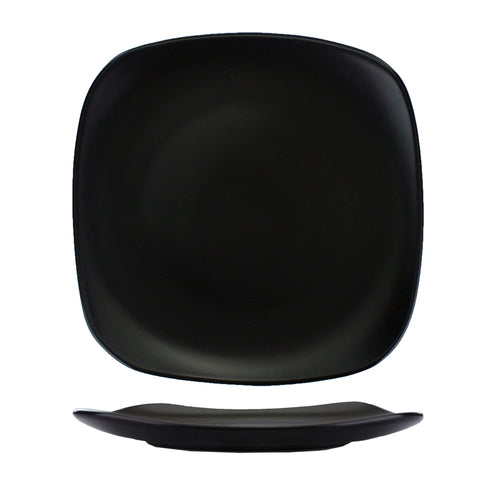 ITI 11 5/8" Square Quad™ Plate - Porcelain, Matte Black (QP-20-MB)-cityfoodequipment.com