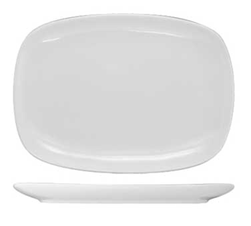 ITI 14" x 9 1/2" Rectangular Quad™ Platter - Porcelain, European White (QP-14)-cityfoodequipment.com