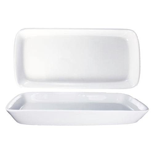 ITI 13" x 6 1/4" Rectangular Quad™ Platter - Porcelain, European White (QP-1200)-cityfoodequipment.com