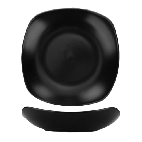 ITI 16 oz Square Quad™ Soup Bowl/Plate - Porcelain, Matte Black (QP-18-MB)-cityfoodequipment.com