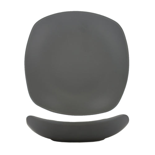 ITI 16 oz Square Quad™ Soup Bowl/Plate - Porcelain, Matte Gray (QP-18-MG)-cityfoodequipment.com