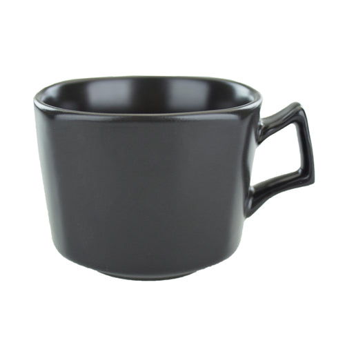 ITI 8 oz Quad™ Cup - Porcelain, Matte Black (QP-23-MB)-cityfoodequipment.com