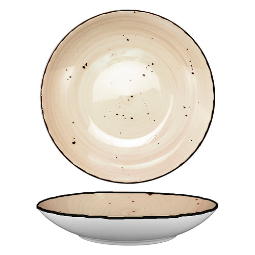 ITI 46 oz Round Rotana™ Pasta Bowl - Ceramic, Wheat (RT-110-WH)-cityfoodequipment.com