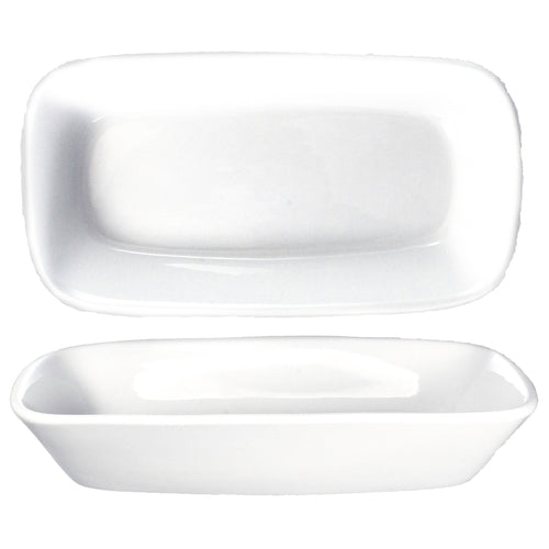 ITI 14 oz Rectangular Quad™ Dish - Porcelain, European White (QP-84)-cityfoodequipment.com