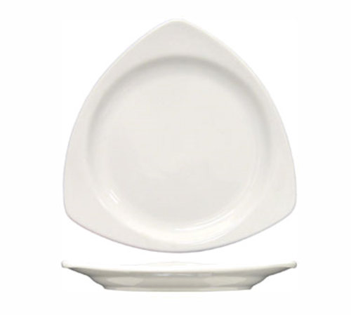 ITI 10 1/2" Triangular Brighton™ Plate - Porcelain, European White (TR-10-EW)-cityfoodequipment.com
