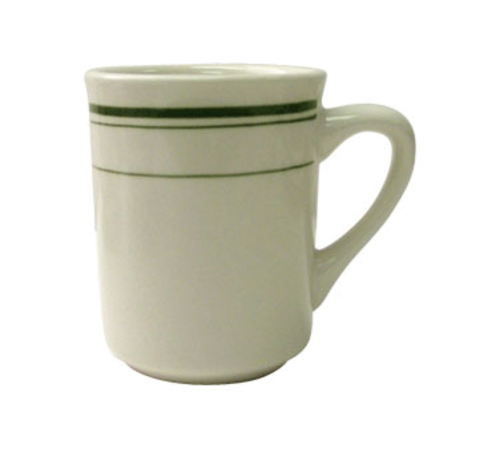 ITI 8-1/2 oz Verona™ Toledo Mug - Ceramic, American White/Green (VE-17)-cityfoodequipment.com