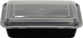 ITI 50 oz Rectangular To Go Container w/Lid - Plastic, Black (TG-PP-50)-cityfoodequipment.com