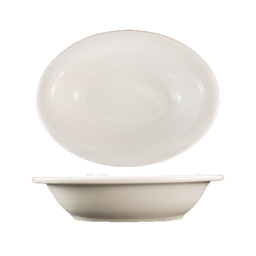 ITI 44 oz. Oval, Valencia™ Baker - Ceramic, American White (VA-201)-cityfoodequipment.com