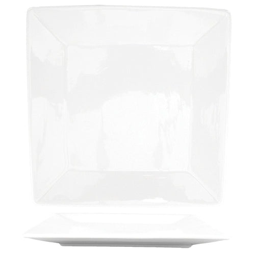 ITI 11 1/4" Square Slope™ Plate - Porcelain, Bright White (SP-20)-cityfoodequipment.com