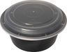 ITI 38 oz Round To Go Container w/ Lid - Plastic, Black (TG-PP-38-R)-cityfoodequipment.com