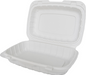 ITI Rectangular 1-Compartment Hinged Container 9"x 6 1/2" - Plastic, White (TG-PM-96)-cityfoodequipment.com