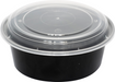 ITI 32 oz Round To Go Container w / Lid -Plastic, Black (TG-PP-32-R)-cityfoodequipment.com