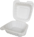 ITI Square 1-Compartment Hinged Container 6"x 6" x 3" - Plastic, White (TG-PM-66)-cityfoodequipment.com