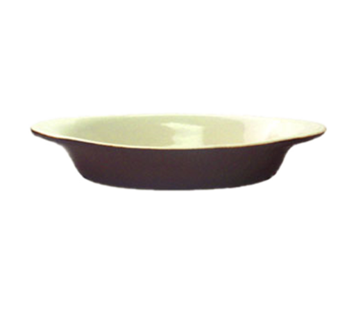 ITI 12 oz. Oval, Rarebit - Ceramic, Caramel/American White (WRO-12-B)-cityfoodequipment.com