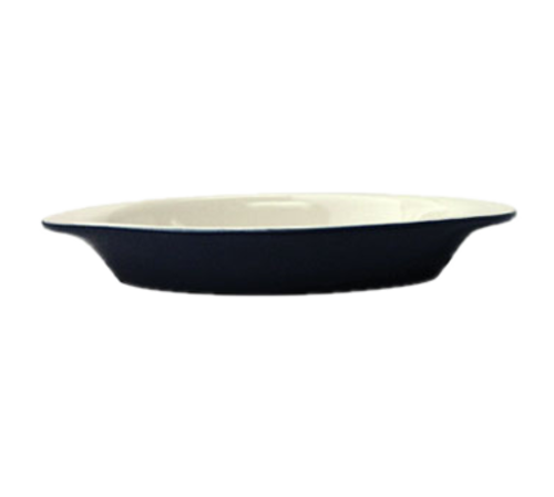 ITI 8 oz. Oval, Welsh Rarebit - Stoneware, Black/European White (WRO-8-EW-B)-cityfoodequipment.com