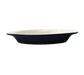 ITI 8 oz. Oval, Welsh Rarebit - Stoneware, Black/European White (WRO-8-EW-B)-cityfoodequipment.com