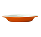 ITI 8 oz. Oval, Welsh Rarebit - Stoneware, Orange/European White (WRO-8-EW-O)-cityfoodequipment.com