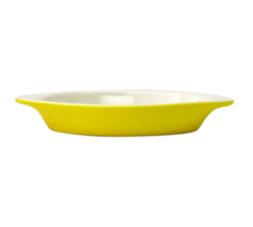 ITI 8 oz. Oval, Welsh Rarebit - Stoneware, Yellow/European White (WRO-8-EW-Y)-cityfoodequipment.com