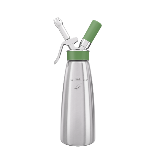 iSi 176101 1 Liter Whipped Cream Dispenser - Stainless Steel, Green-cityfoodequipment.com