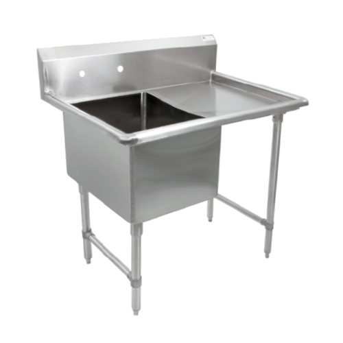 John Boos 1B18244-1D24R 46" 1 Compartment Sink w/ 18"L x 24"W Bowl, 14" Deep-cityfoodequipment.com