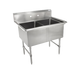 John Boos 2B16204 37" 2 Compartment Sink w/ 16"L x 20"W Bowl, 14" Deep-cityfoodequipment.com