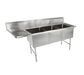 John Boos 3B16204-1D18L 70" 3 Compartment Sink w/ 16"L x 20"W Bowl, 14" Deep-cityfoodequipment.com