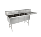 John Boos 3B16204-1D18R 70" 3 Compartment Sink w/ 16"L x 20"W Bowl, 14" Deep-cityfoodequipment.com