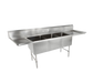 John Boos 3B16204-2D18 87" 3 Compartment Sink w/ 16"L x 20"W Bowl, 14" Deep-cityfoodequipment.com