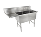 John Boos 2B18244-1D18L 58" 2 Compartment Sink w/ 18"L x 24"W Bowl, 14" Deep-cityfoodequipment.com