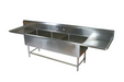 John Boos 3PB1618-2D24 99 1/4" 3 Compartment Sink w/ 16"L x 18"W Bowl, 12" Deep-cityfoodequipment.com