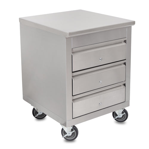 John Boos 4CD4-2730-CL-X Mobile Drawer Cabinet w/ (3) Drawers - 29 1/2"W x 26 1/2"D x 33 3/4"H, Stainless Steel-cityfoodequipment.com