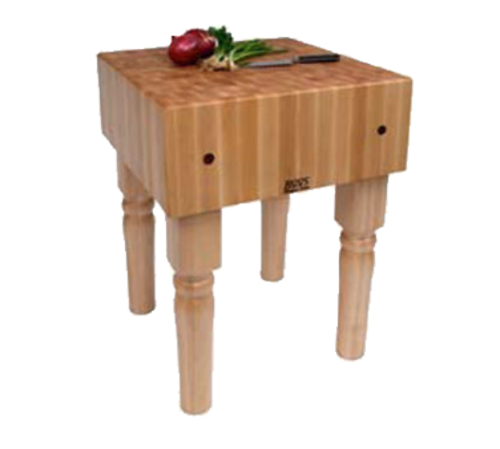 John Boos AB01 10" Maple Top Butcher Block Work Table - 18"L x 18"D-cityfoodequipment.com