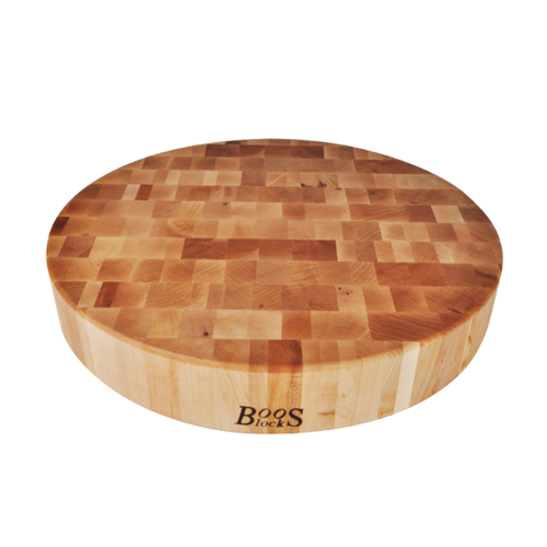 John Boos CCB183-R Chopping Block, 18" Dia, 3" Hard Rock Maple End Grain-cityfoodequipment.com