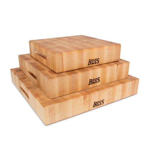 John Boos CCB121203 Chopping Block w/ Grips, 12x12x3", Hard Rock Maple, Reversible-cityfoodequipment.com
