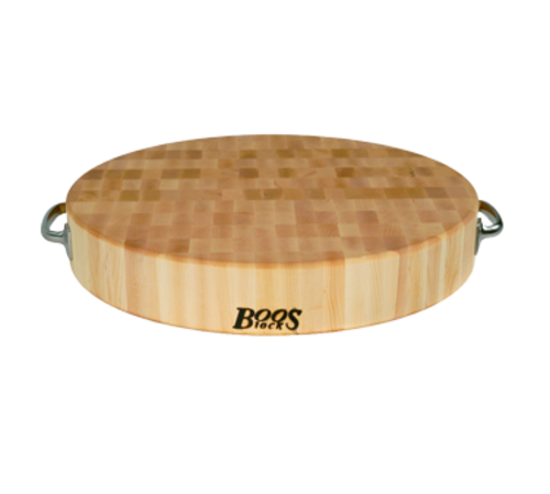 John Boos CCB183-R-H Cutting Board Gift Collection w/ Stainless Handles, 18x18x3", Hard Rock Maple-cityfoodequipment.com