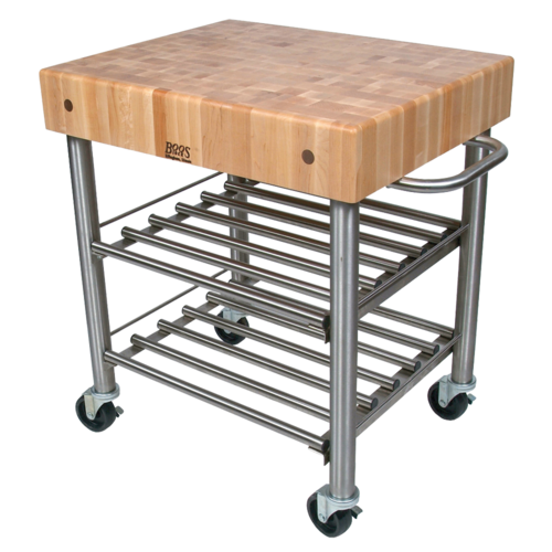 John Boos CUCD15WC Wine Cart w/ Hard Rock Maple Top, 24 x 30 x 35.5"-cityfoodequipment.com