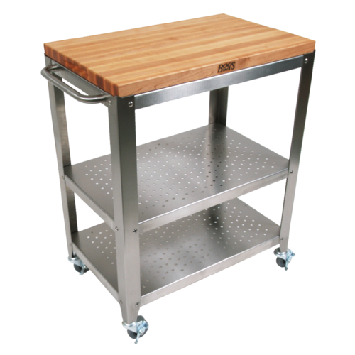 John Boos CU-CULART30 Cucina Culinarte' Cart, 20"W x 30"L x 35"H, Removable Top, Stainless Shelf-cityfoodequipment.com