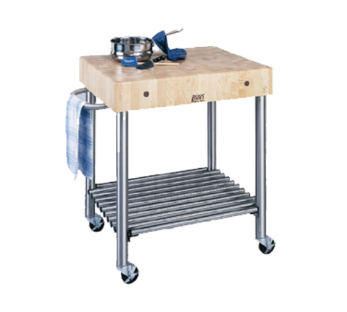 John Boos CUCD15 Cucina D'Amico Cart, 24 W x 30 L x 35"H, Stainless Shelf, Maple Top-cityfoodequipment.com