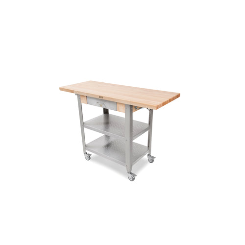 John Boos CUCE50 Cucina Elegante Cart w/ Undershelves, Drawer & 2 Drop Leaves-cityfoodequipment.com