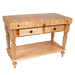 John Boos CUCR05-SHF Cucina Rustica Table, 4 in End Grain Maple, 48 x 24", Shelf-cityfoodequipment.com